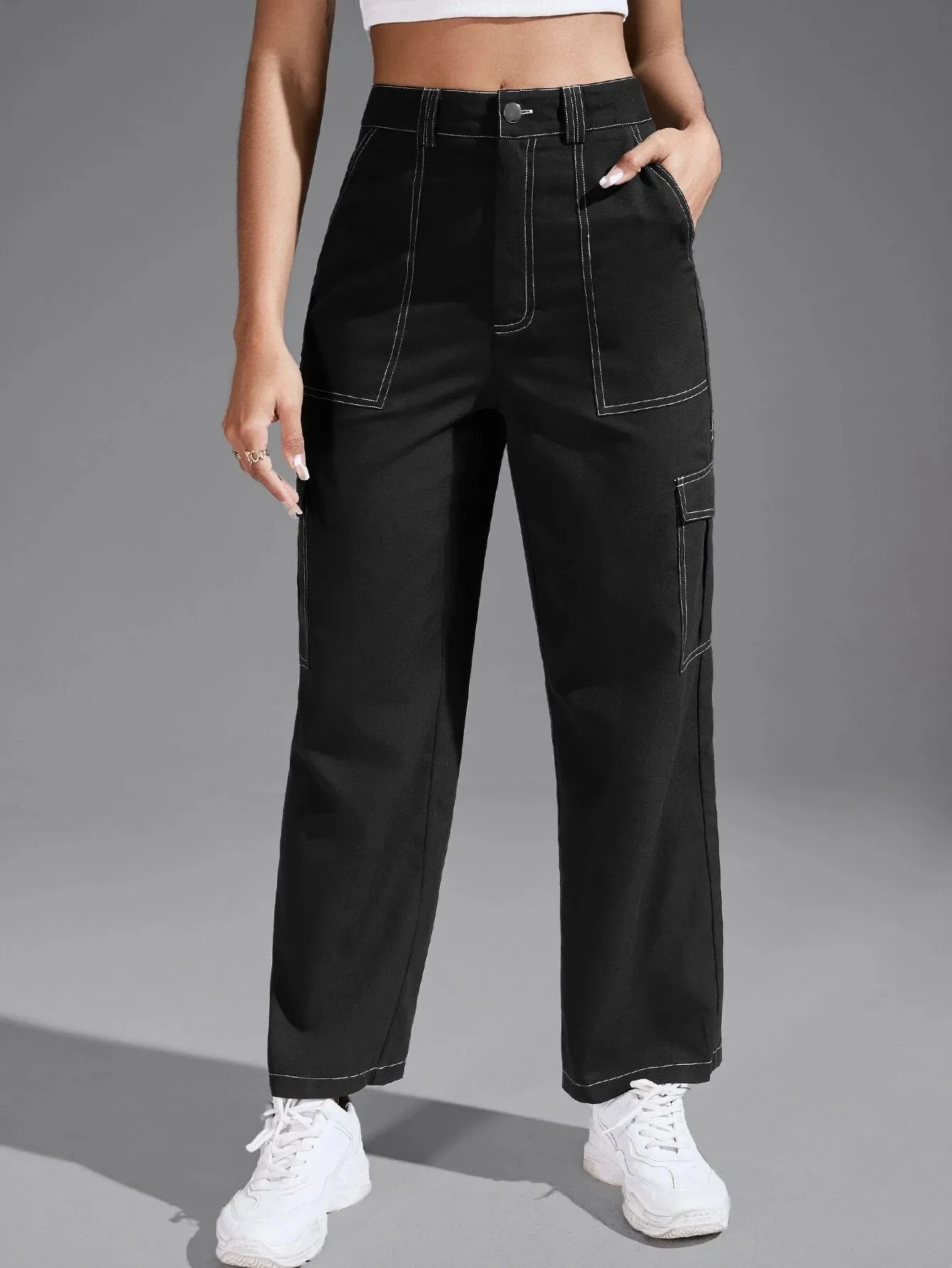 Straight Leg Slight Stretch Cargo Pants