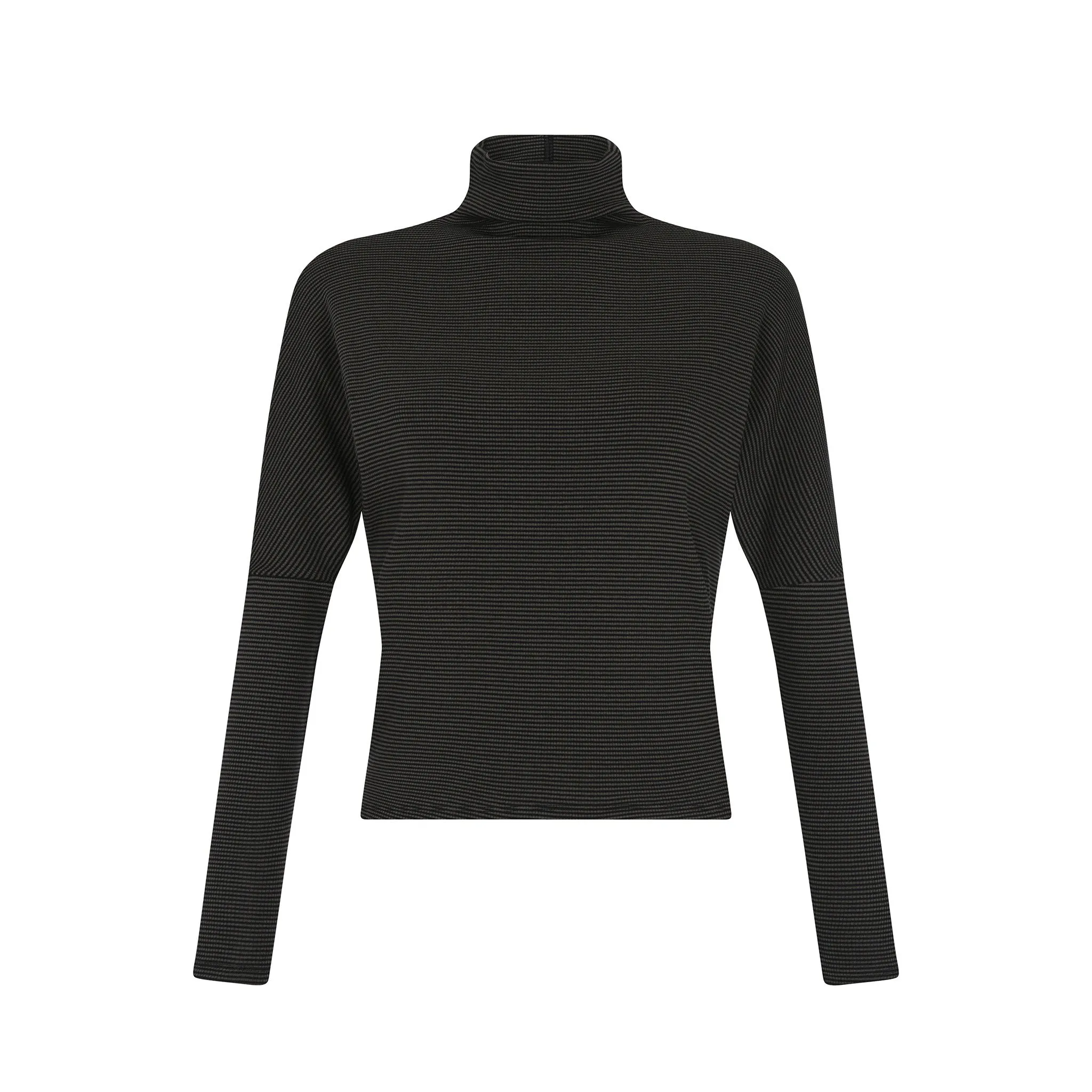 Striped Dolman Sleeve Turtleneck
