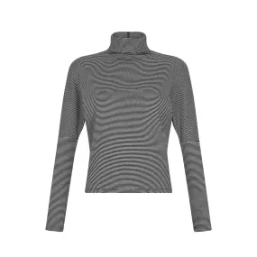 Striped Dolman Sleeve Turtleneck