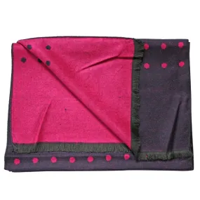 Swole Panda - Navy and Pink Spotted Long Bamboo Scarf (SP746)