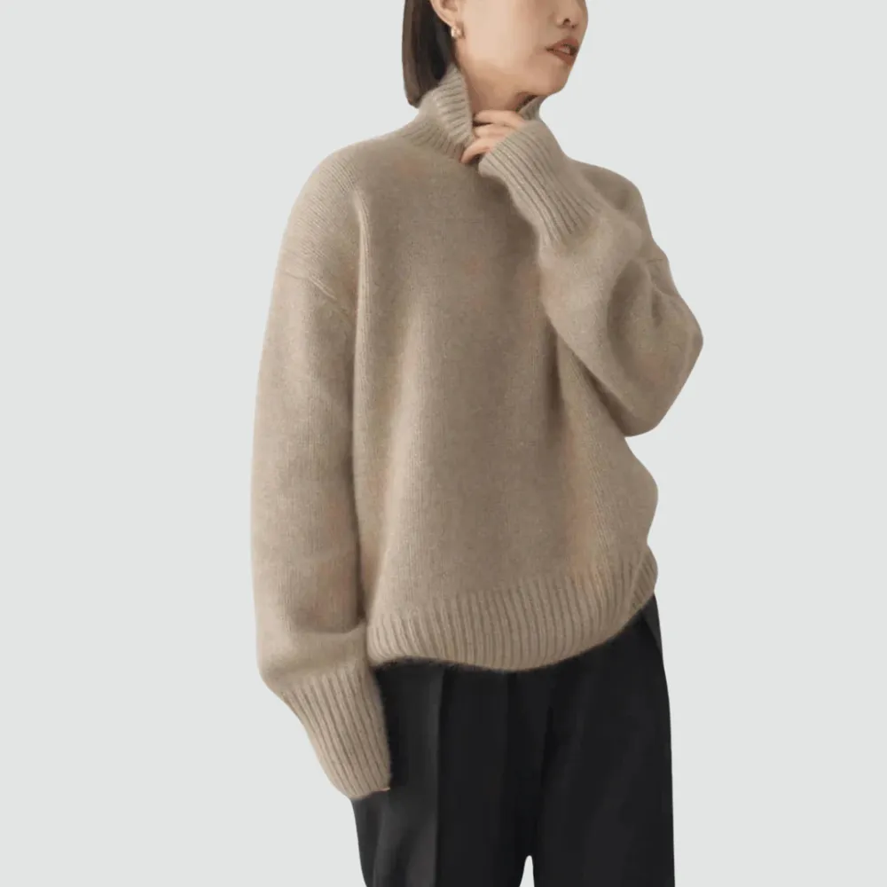 The Adeline Loose Cashmere Turtleneck
