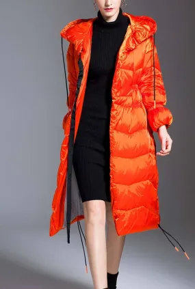 Thicken Mid-length Bright Loose Down Coat