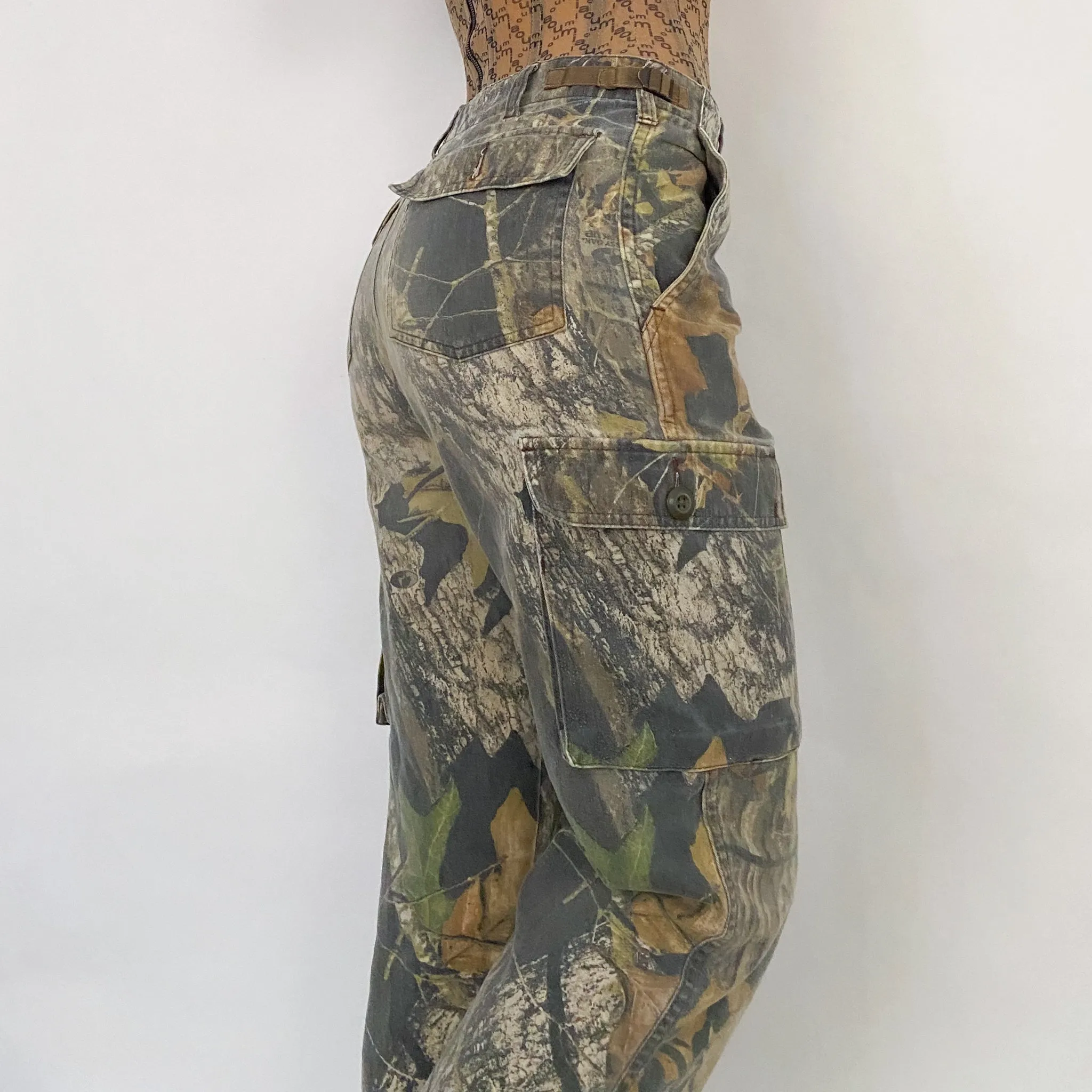 Tree Print Camo Cargos - XS