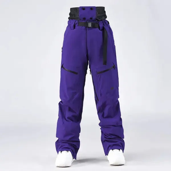 Unisex Snow Pants High Waist Windproof Winter Trousers