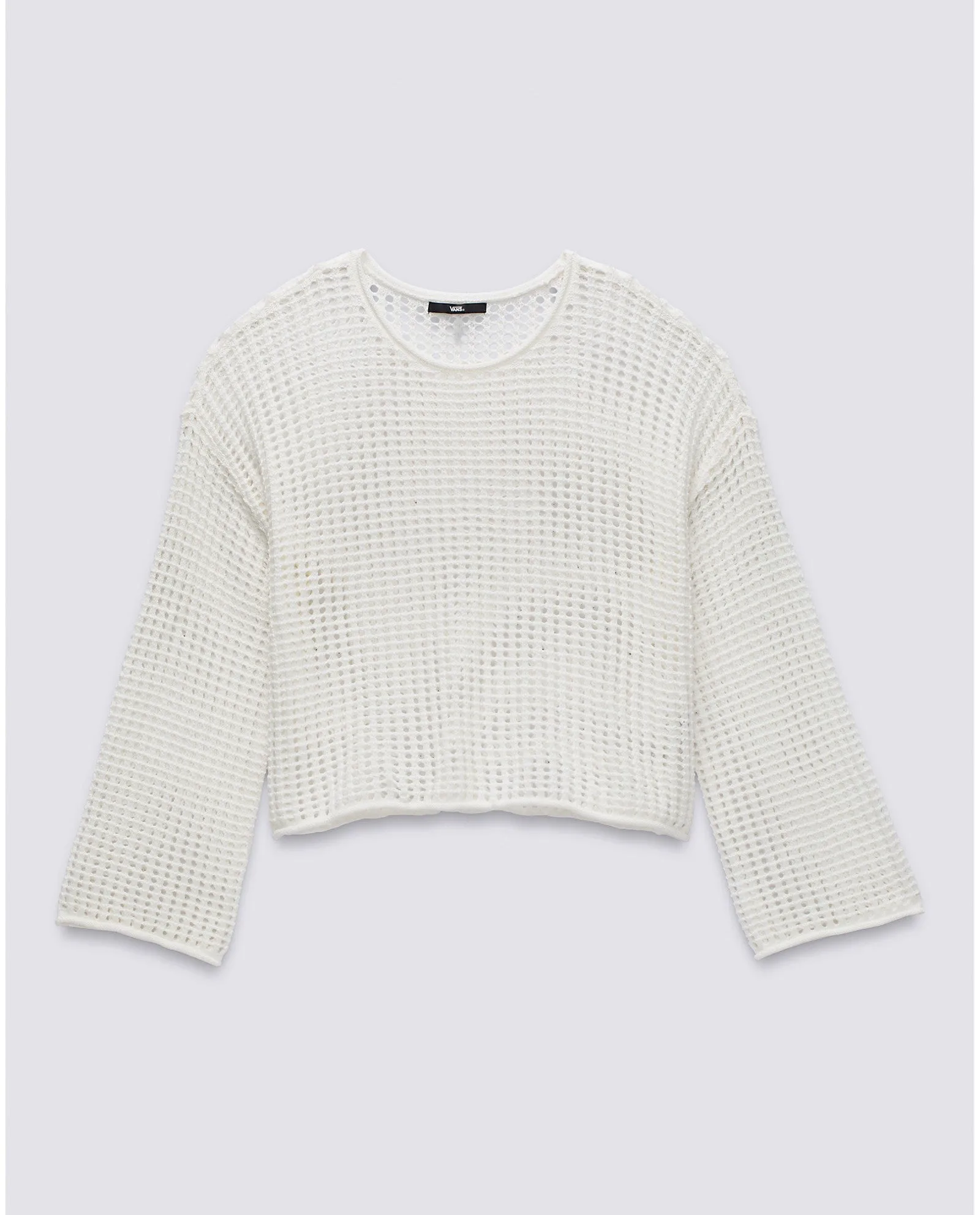 Vans Womens Mila Open Knit Crop Crew Sweater - Marshmallow