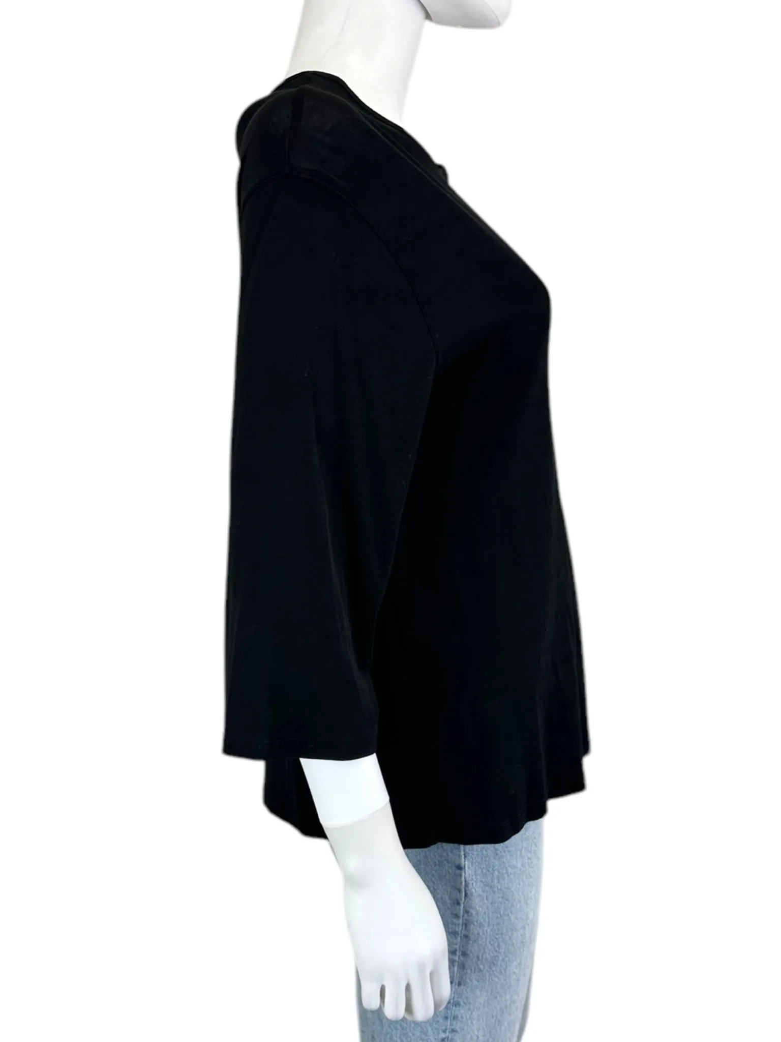 Vince Black 100% Cotton Travel Knit Top Size S
