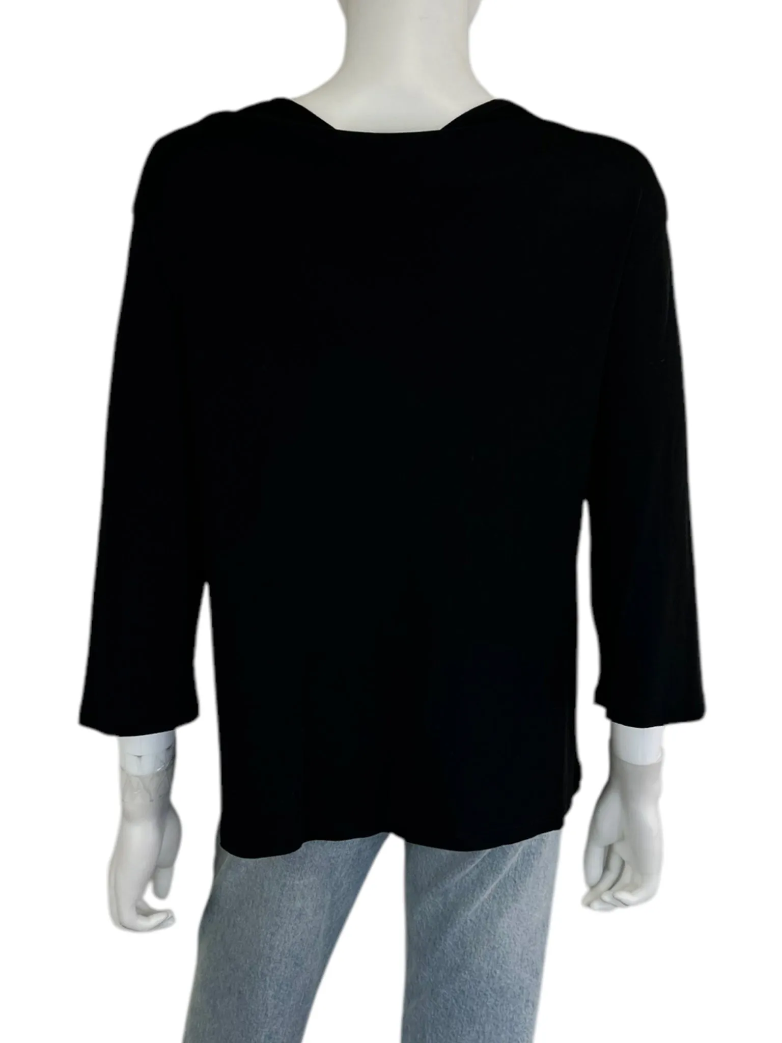Vince Black 100% Cotton Travel Knit Top Size S