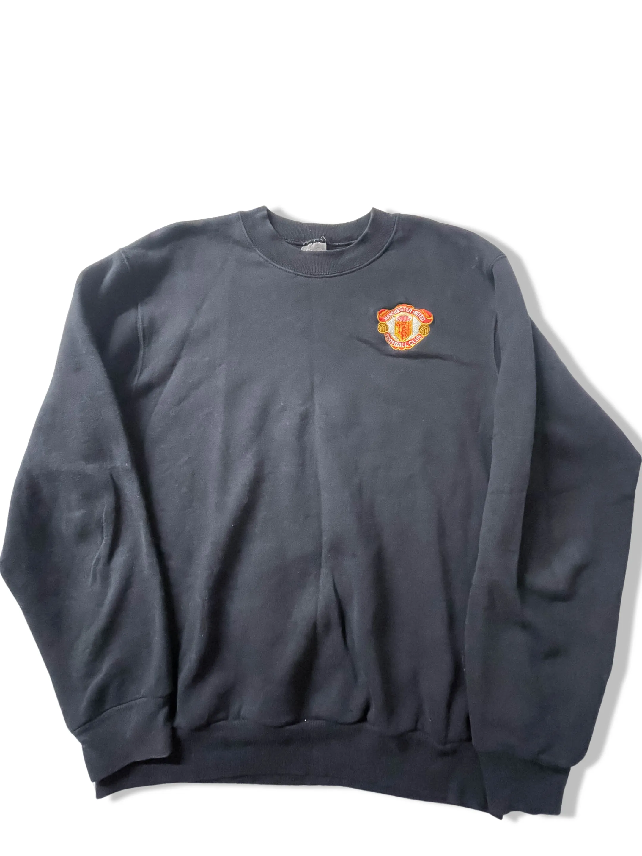 Vintage black Manchester United FC mens crew neck sweatshirt size S