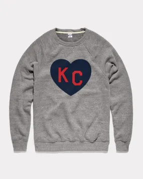 Vintage Grey KC Heart Crewneck
