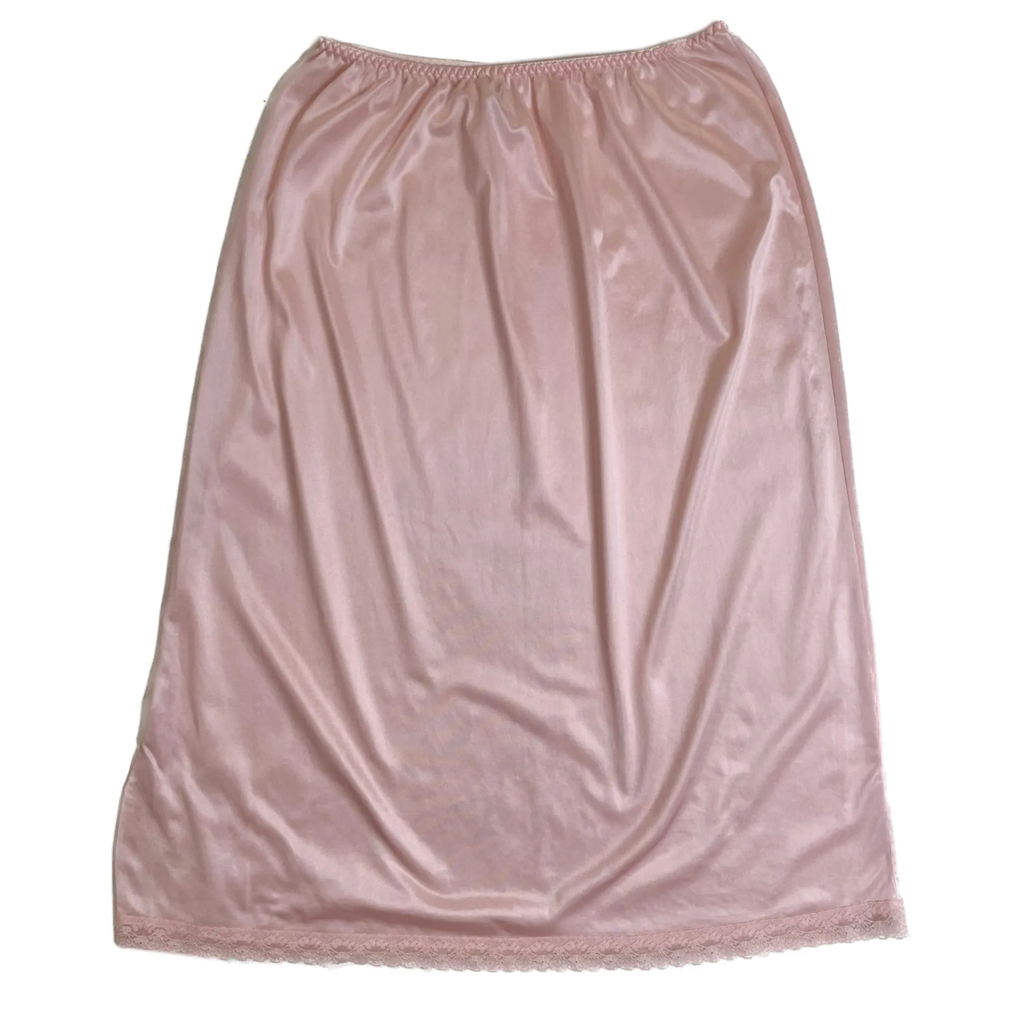 VINTAGE LIGHT PINK LACE SLIP SKIRT SIZE MEDIUM