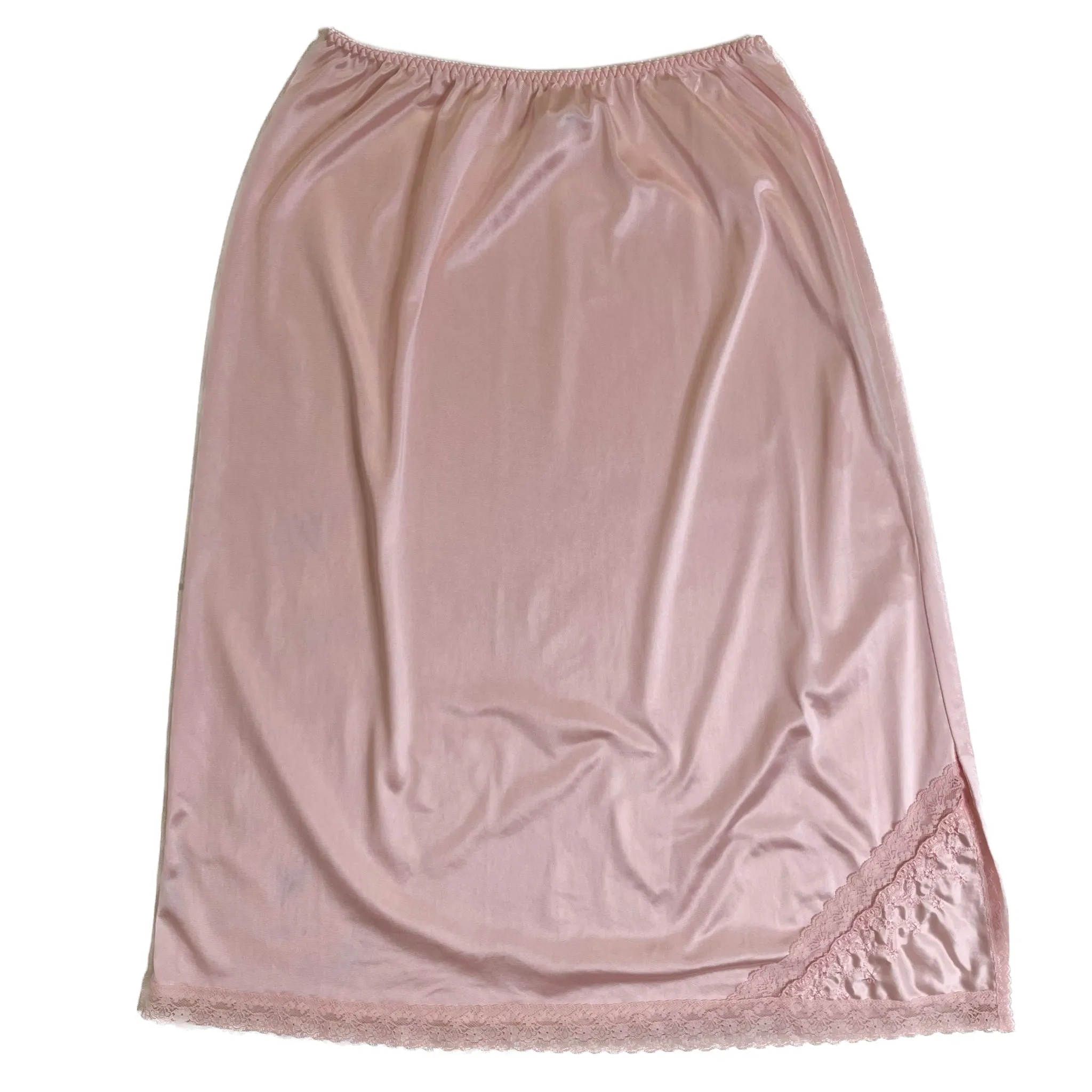 VINTAGE LIGHT PINK LACE SLIP SKIRT SIZE MEDIUM