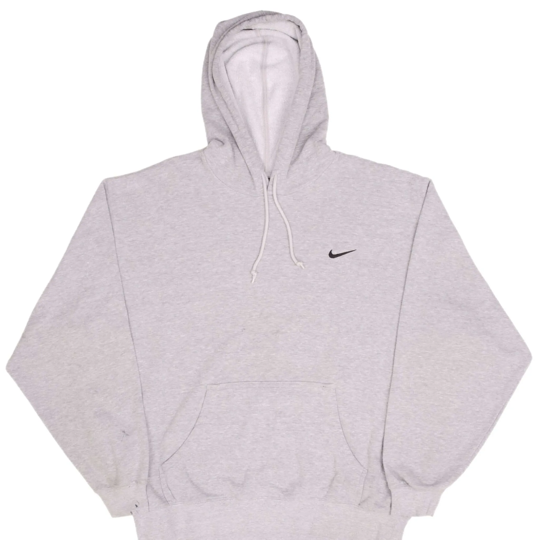VINTAGE NIKE CLASSIC SWOOSH GREY HOODIE SWEATSHIRT 2000S SIZE XL