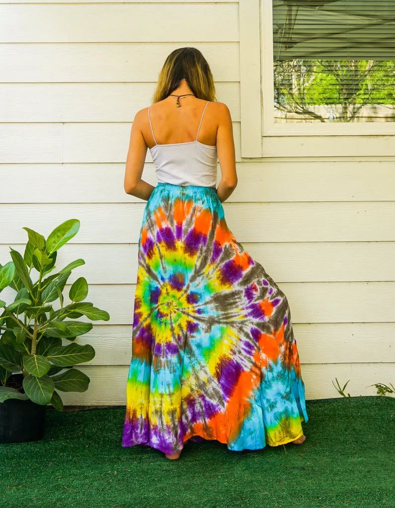 Wanderlust Whirl Hand Dyed Tiered Maxi Skirt