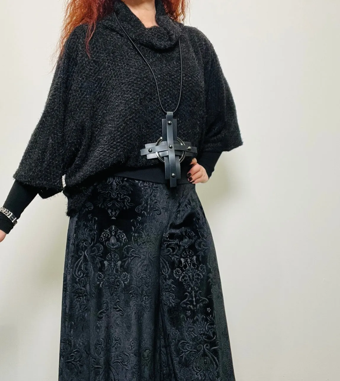 Whisper Top - Black chenille knit