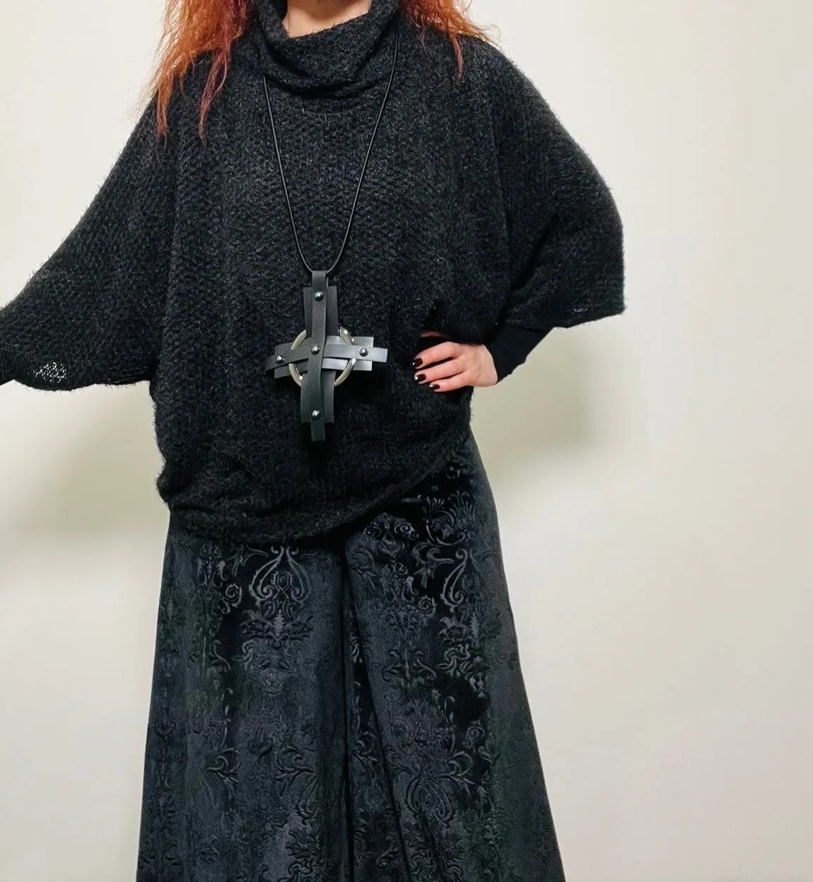 Whisper Top - Black chenille knit
