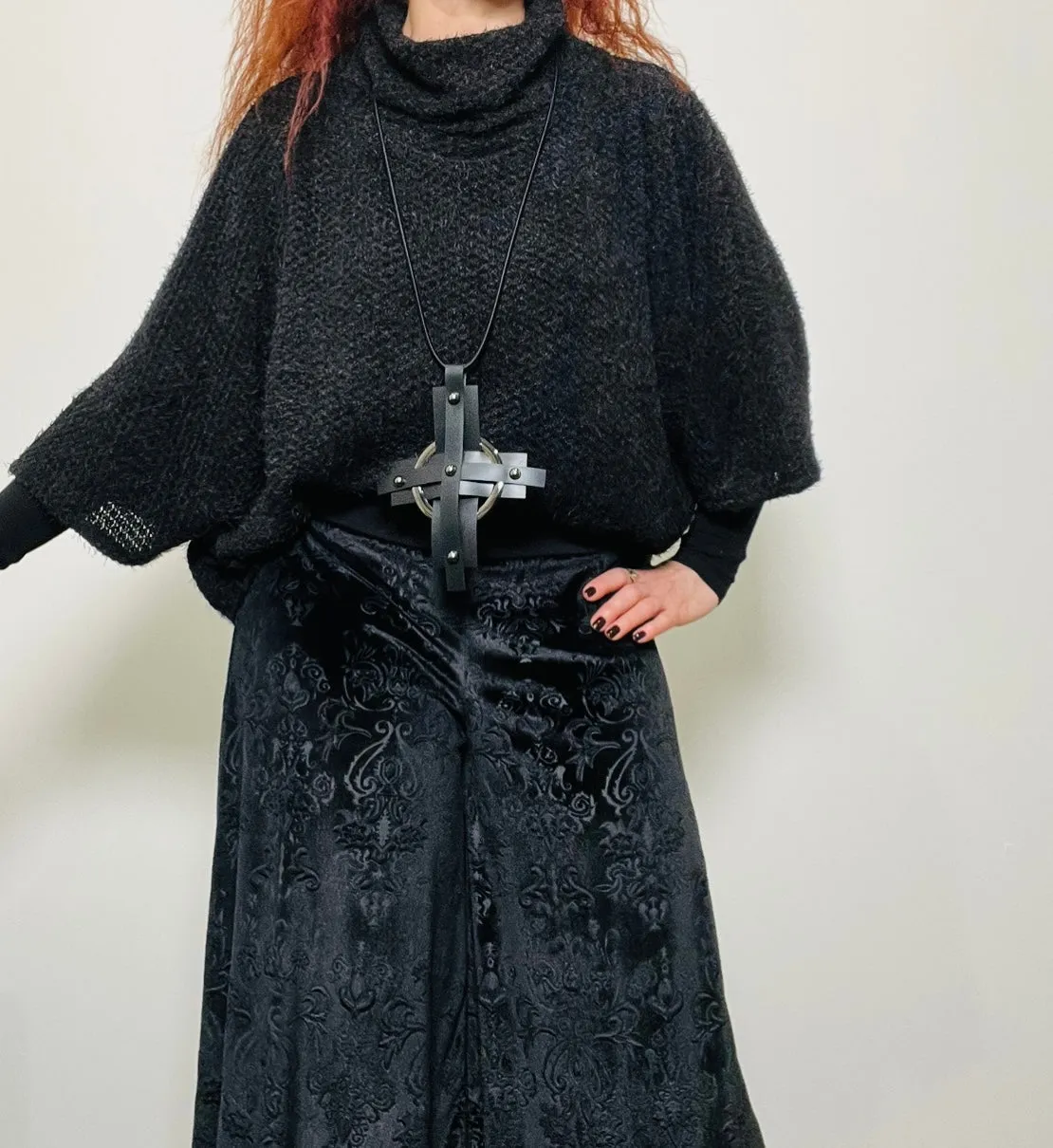 Whisper Top - Black chenille knit