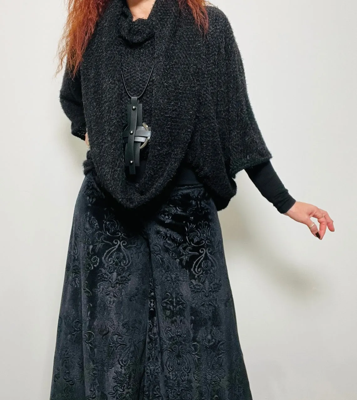 Whisper Top - Black chenille knit