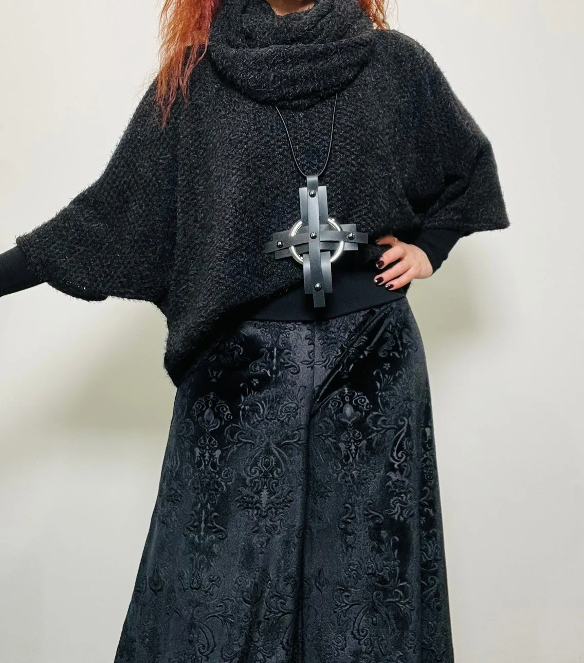 Whisper Top - Black chenille knit