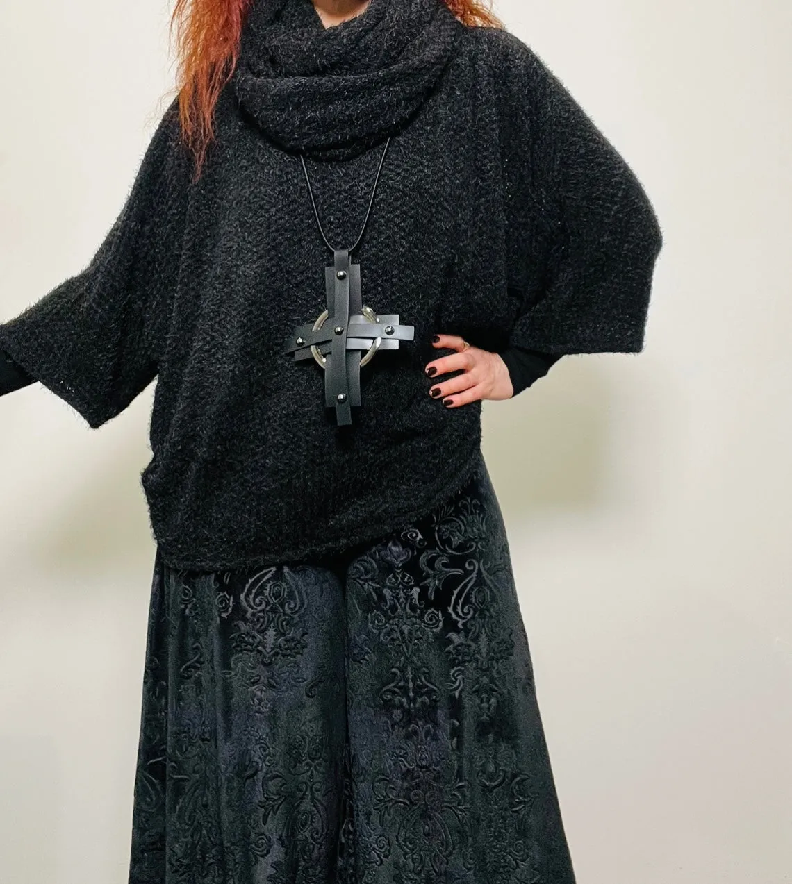 Whisper Top - Black chenille knit