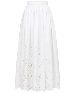 White Eyelet Maxi Skirt