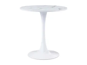 White Marble Round Bistro Table 28"