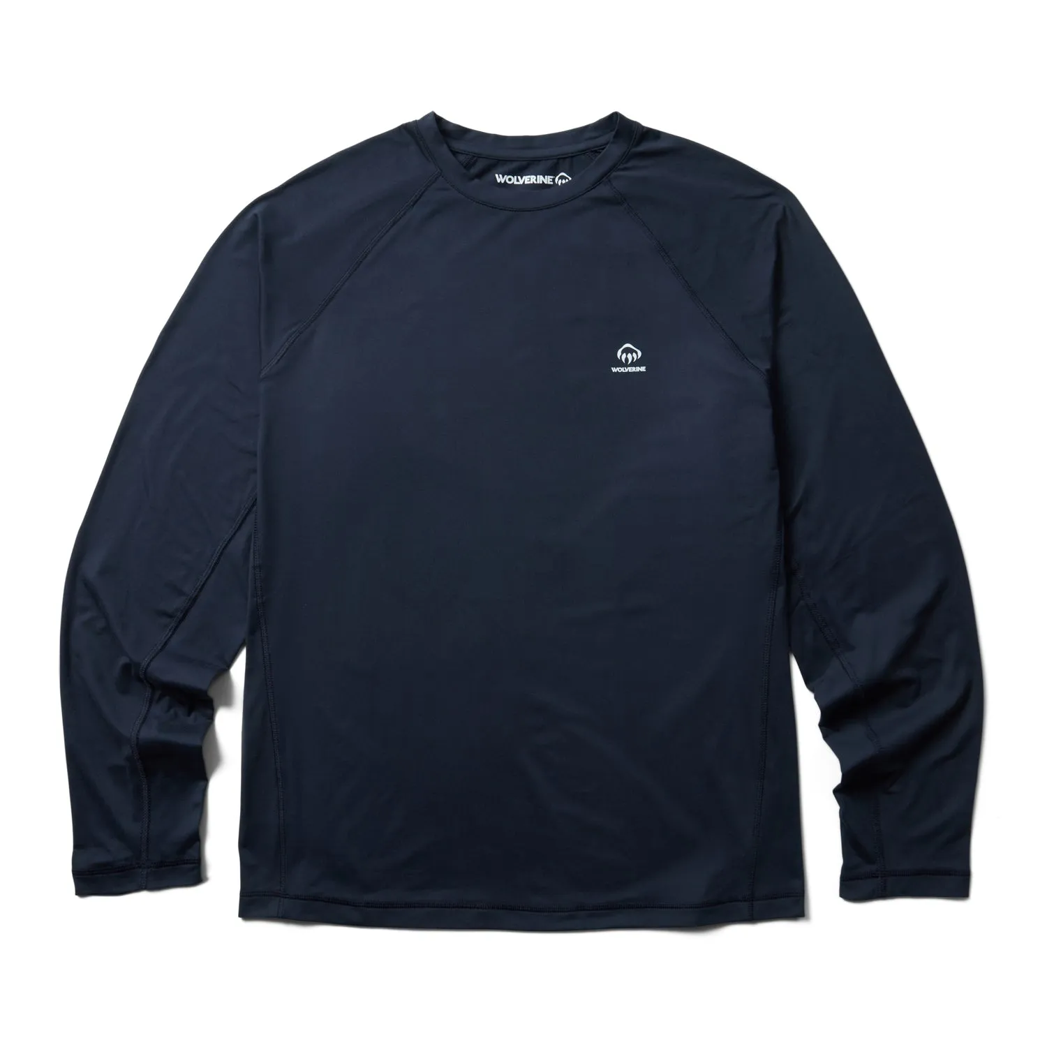 Wolverine Mens Dark Navy Polyester L/S Tactical Sun-Stop Eco Crew