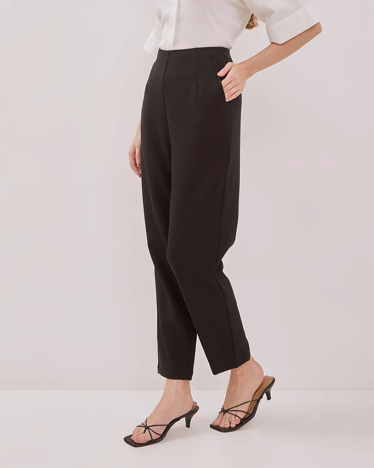 Women's Black High Waist Trousers