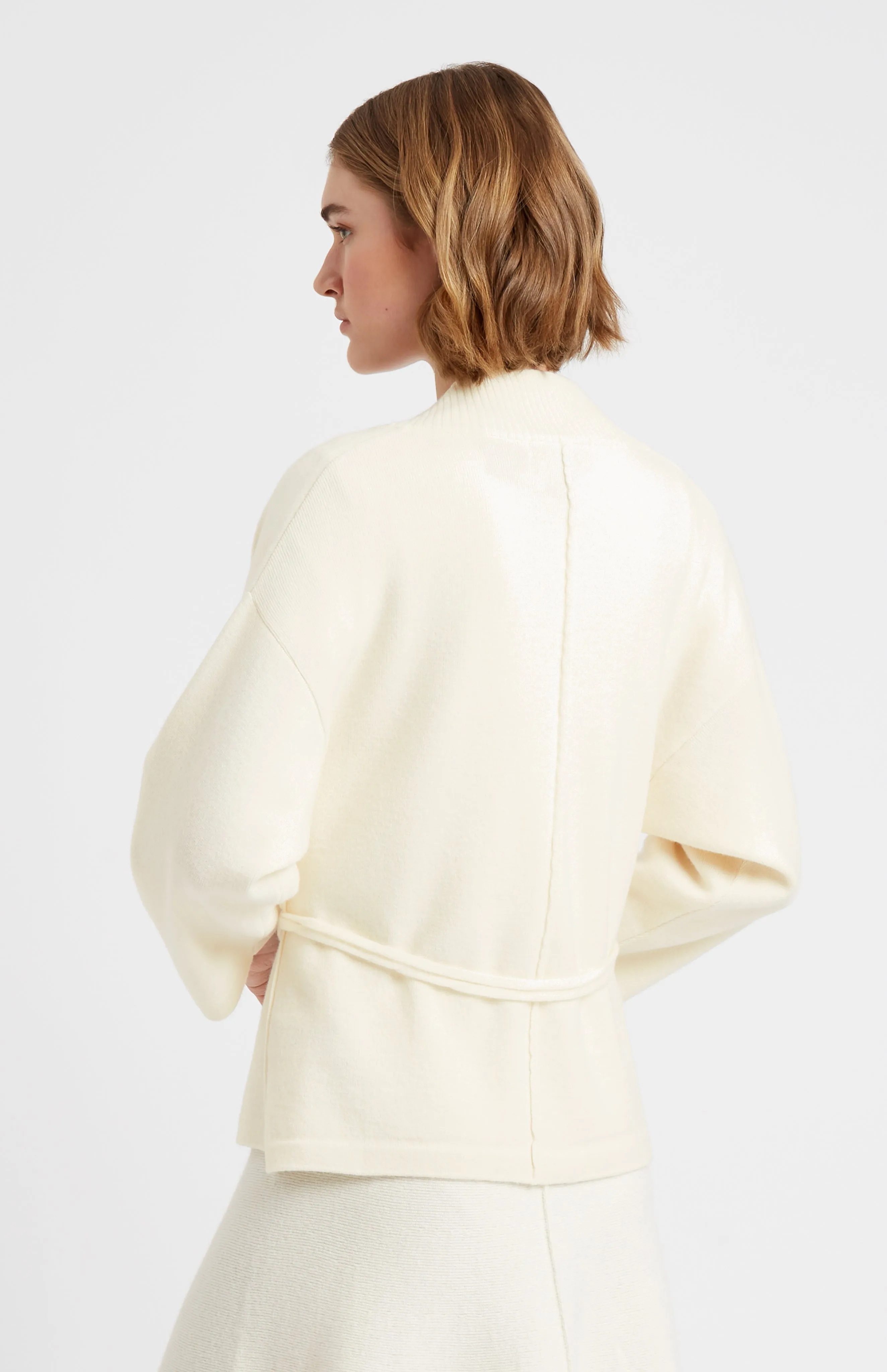 Women's Cashmere Blend Wrap Cardigan In Cream