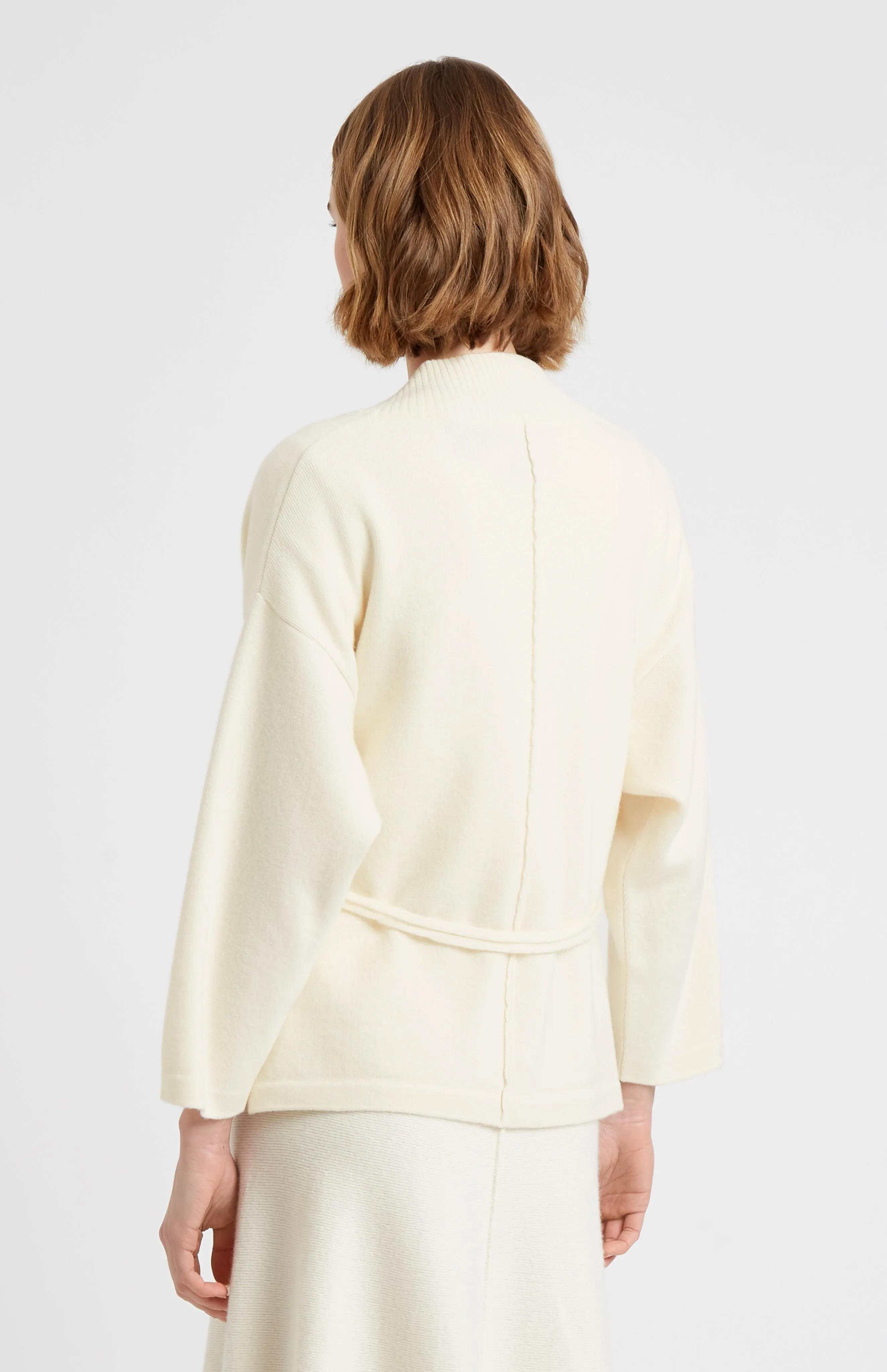 Women's Cashmere Blend Wrap Cardigan In Cream