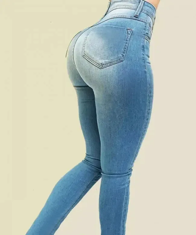 Women's High Waist Denim Jeans Denim – Shaping & Slimming Street Style Pants
