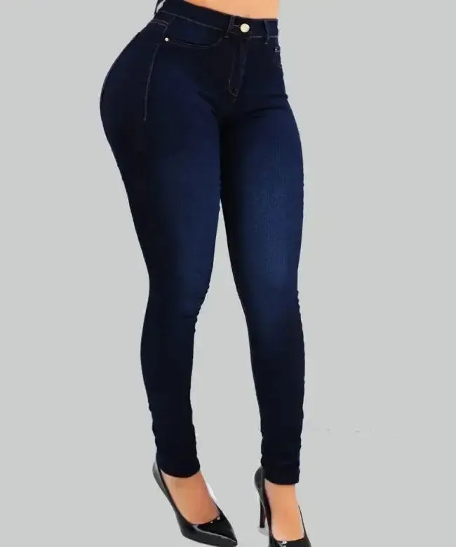 Women's High Waist Denim Jeans Denim – Shaping & Slimming Street Style Pants