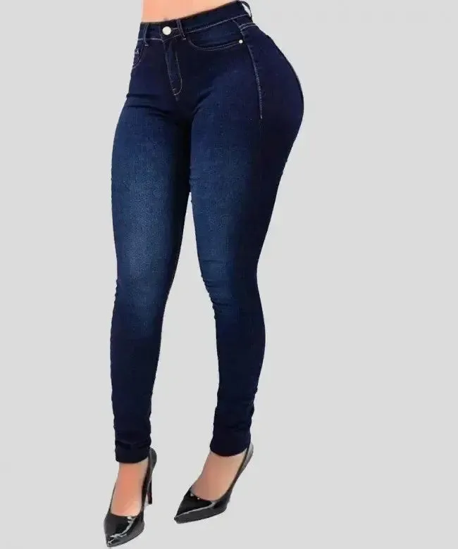 Women's High Waist Denim Jeans Denim – Shaping & Slimming Street Style Pants