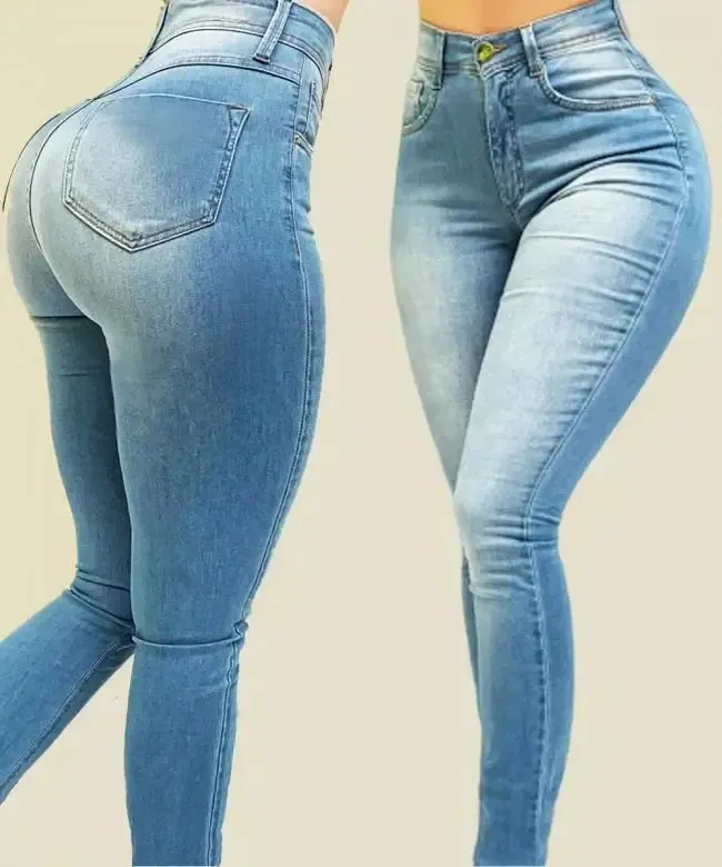 Women's High Waist Denim Jeans Denim – Shaping & Slimming Street Style Pants