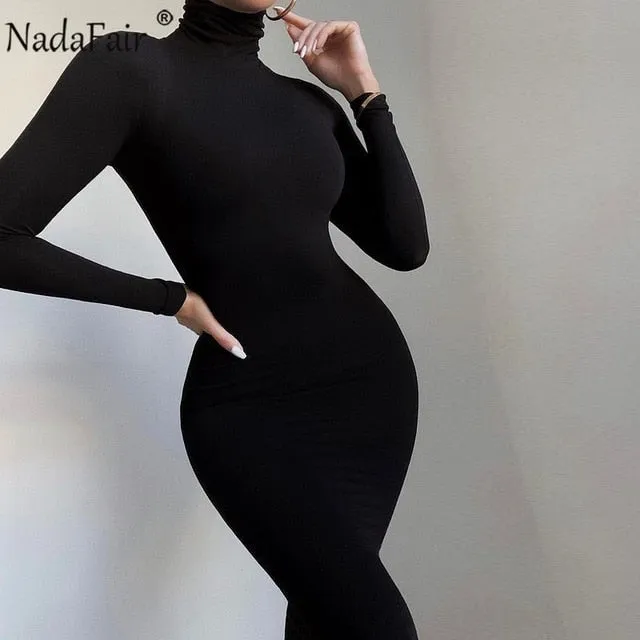 Women’s Maxi Slim Long Sleeve Turtleneck Dress
