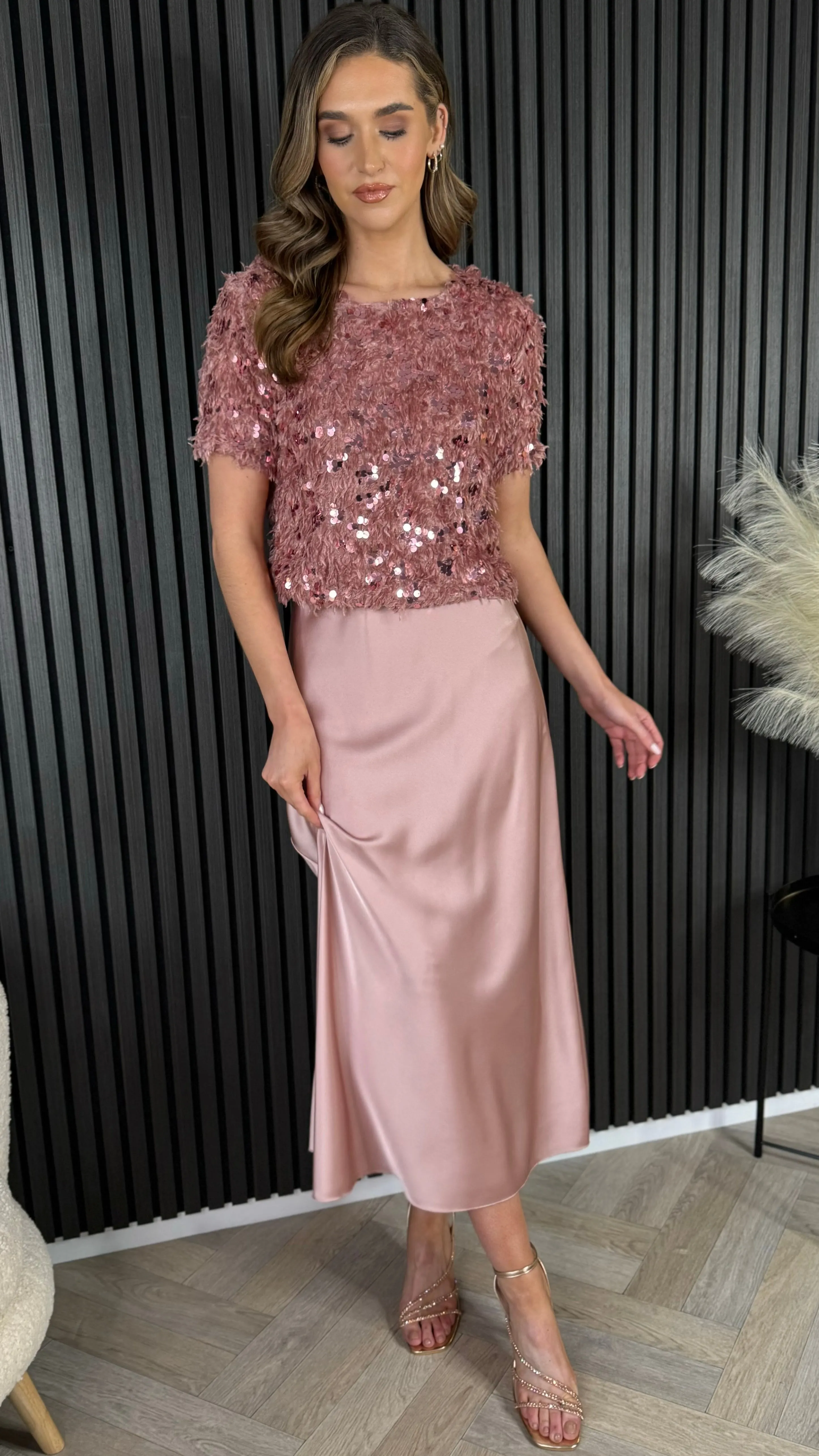 Yaella Pink Midi Skirt