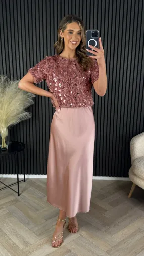 Yaella Pink Midi Skirt