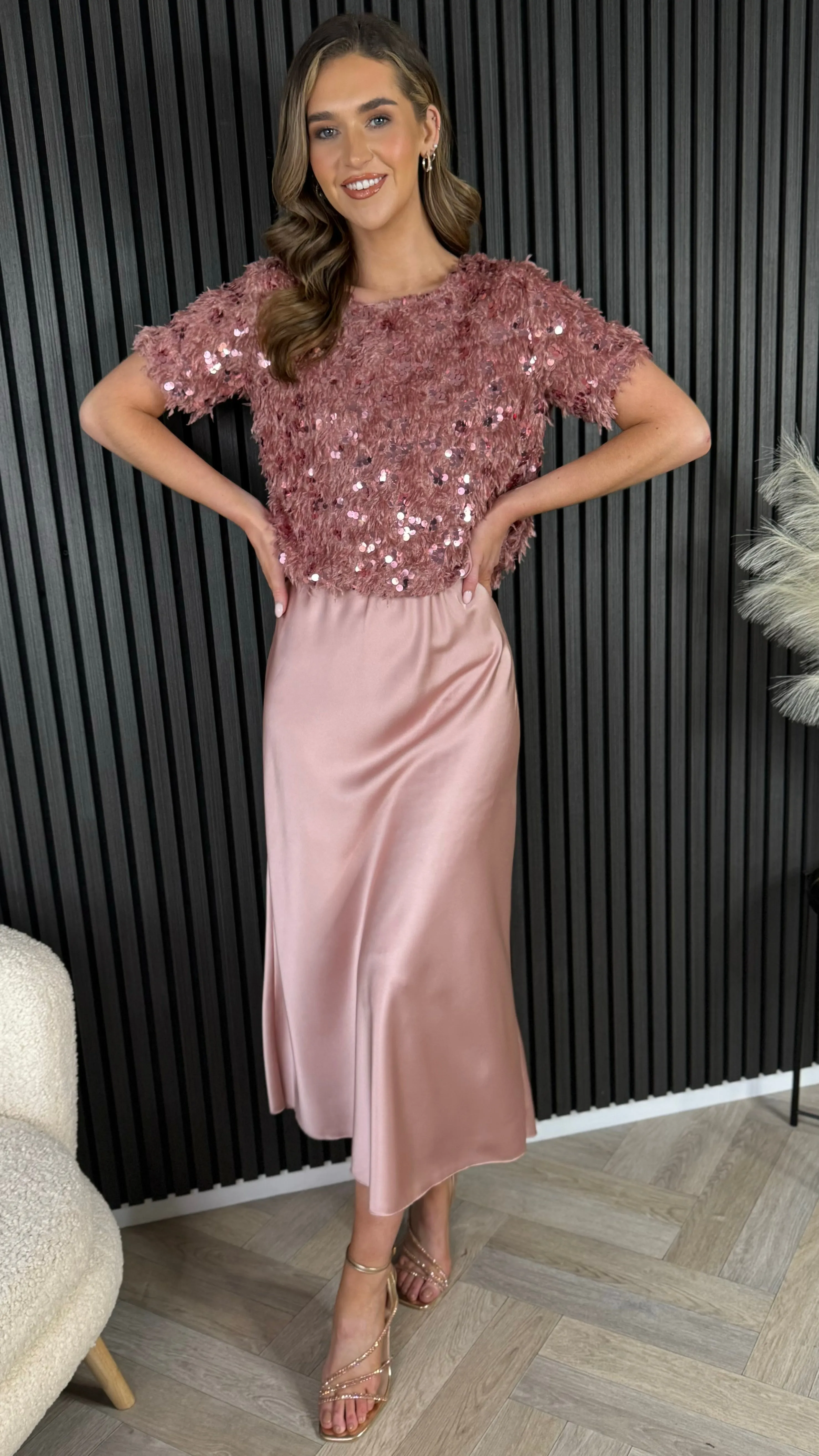 Yaella Pink Midi Skirt
